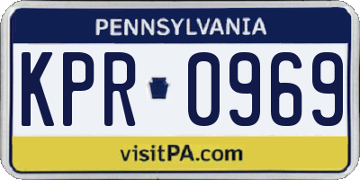 PA license plate KPR0969