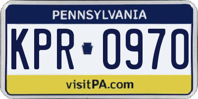 PA license plate KPR0970