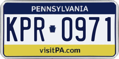 PA license plate KPR0971