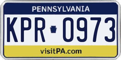 PA license plate KPR0973