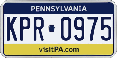 PA license plate KPR0975
