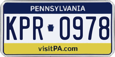 PA license plate KPR0978