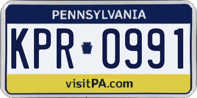 PA license plate KPR0991