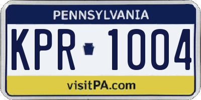 PA license plate KPR1004