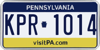 PA license plate KPR1014