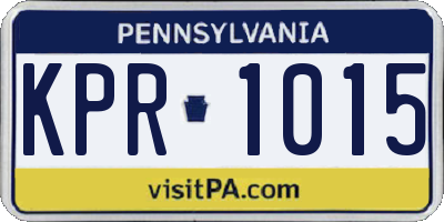 PA license plate KPR1015