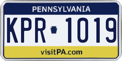 PA license plate KPR1019