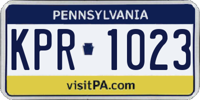 PA license plate KPR1023