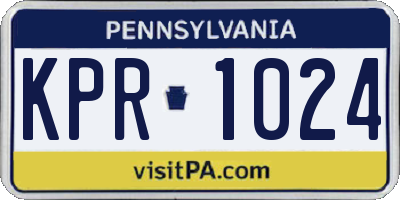 PA license plate KPR1024