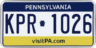 PA license plate KPR1026