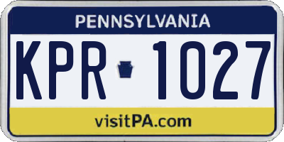 PA license plate KPR1027