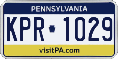 PA license plate KPR1029