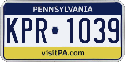 PA license plate KPR1039