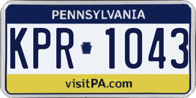 PA license plate KPR1043