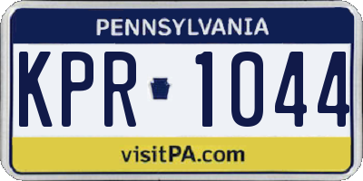 PA license plate KPR1044