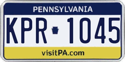 PA license plate KPR1045