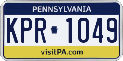 PA license plate KPR1049
