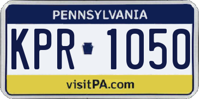 PA license plate KPR1050