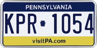 PA license plate KPR1054