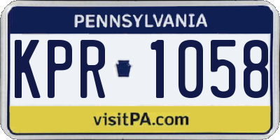 PA license plate KPR1058