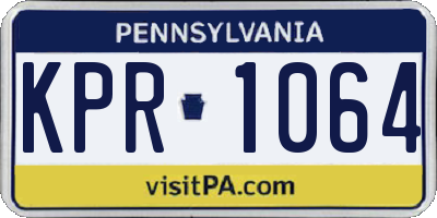 PA license plate KPR1064