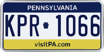 PA license plate KPR1066