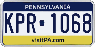 PA license plate KPR1068