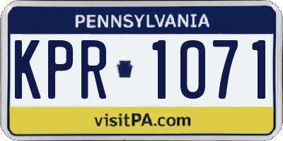 PA license plate KPR1071
