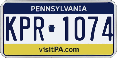 PA license plate KPR1074