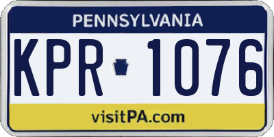 PA license plate KPR1076