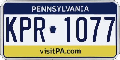 PA license plate KPR1077