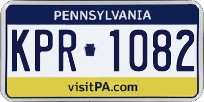 PA license plate KPR1082