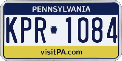 PA license plate KPR1084