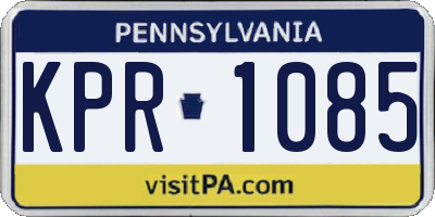 PA license plate KPR1085