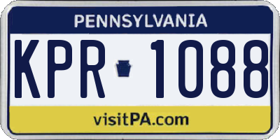 PA license plate KPR1088