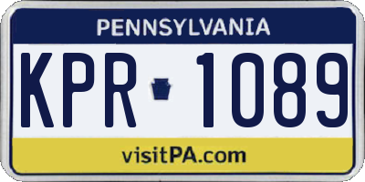 PA license plate KPR1089