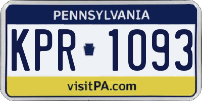 PA license plate KPR1093