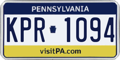PA license plate KPR1094