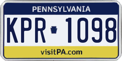 PA license plate KPR1098