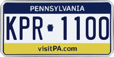 PA license plate KPR1100