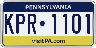 PA license plate KPR1101