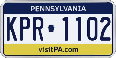 PA license plate KPR1102