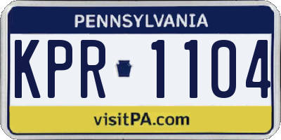 PA license plate KPR1104