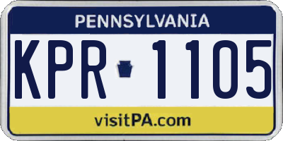 PA license plate KPR1105