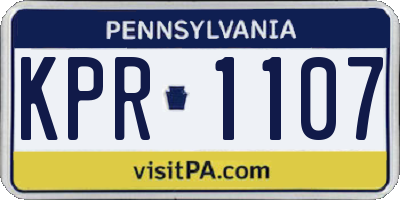 PA license plate KPR1107