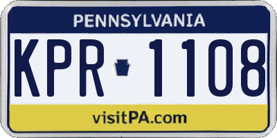 PA license plate KPR1108