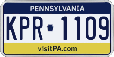 PA license plate KPR1109