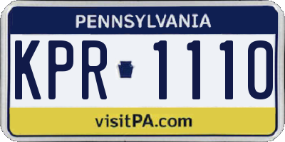 PA license plate KPR1110
