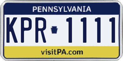 PA license plate KPR1111