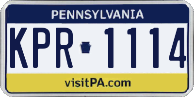 PA license plate KPR1114